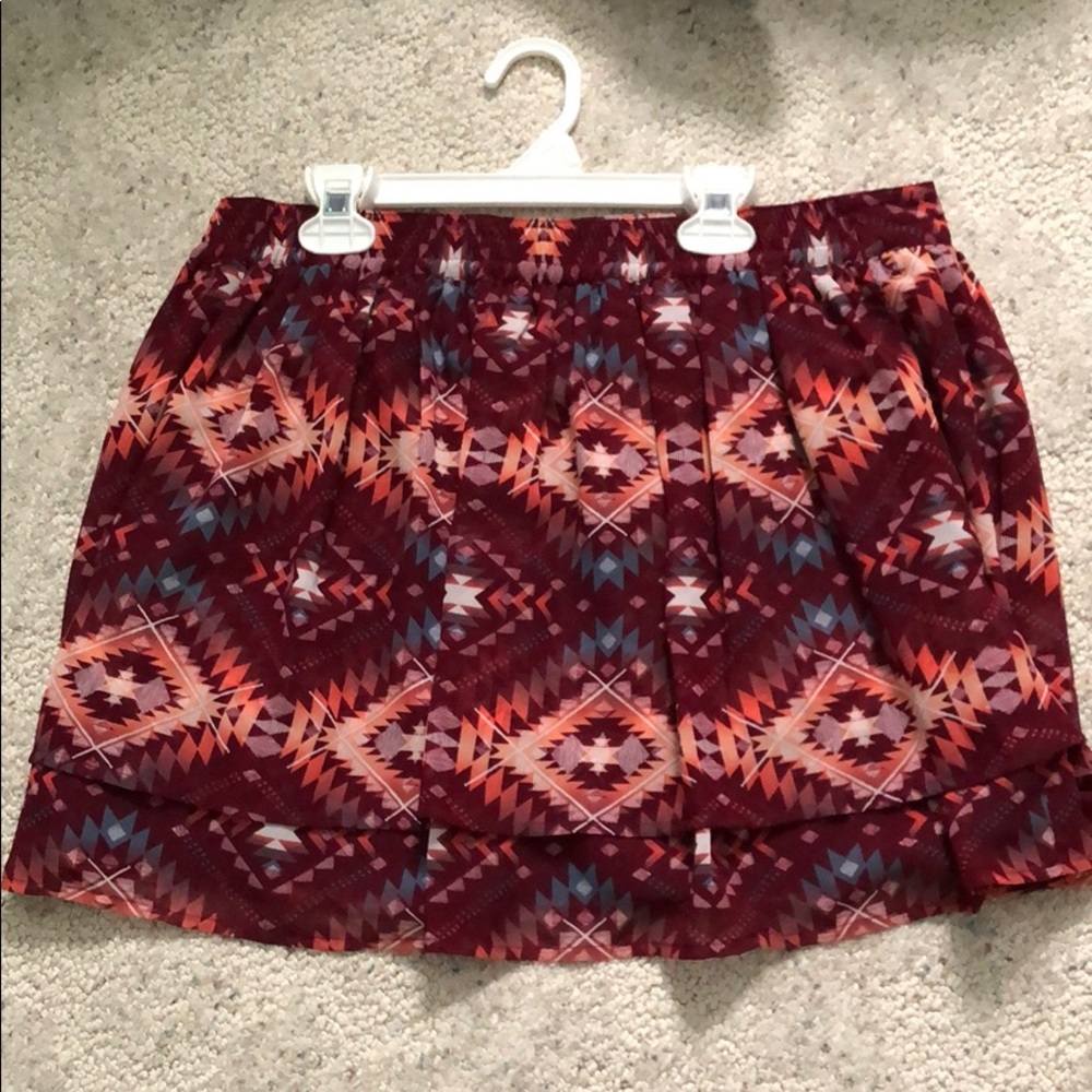 Aztec print mini skirt